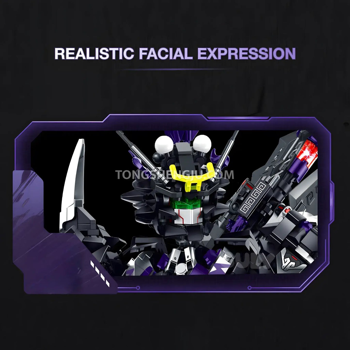 guly 80505 black myth wukong model technic mecha building blocks set realistic facial expression