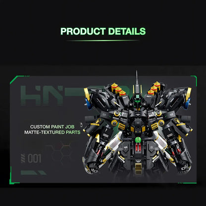 guly 80506 hn-03 dark sazabi model mecha building blocks toy custom paint job matte-textured parts