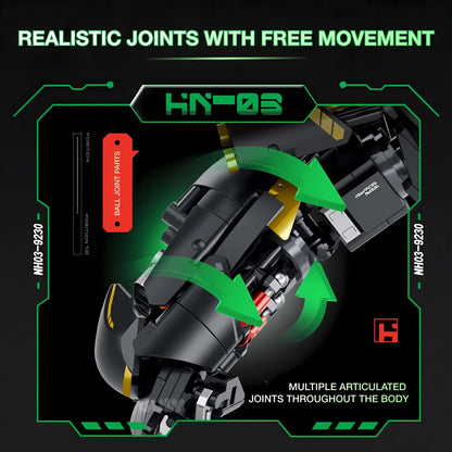 guly 80506 hn-03 dark sazabi model mecha building blocks toy realistic joints with free movement