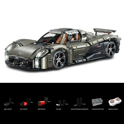 dynamic version of GULY 10626 porsche mission x sports car building blocks set model car
