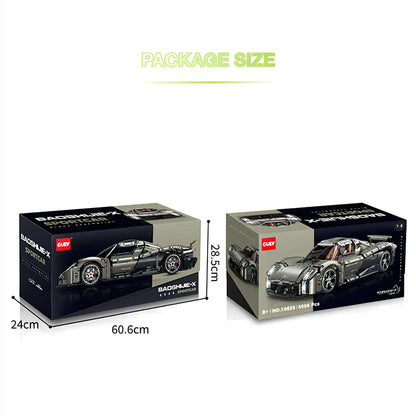 package size of GULY 10626 porsche mission x sports car building blocks set model car
