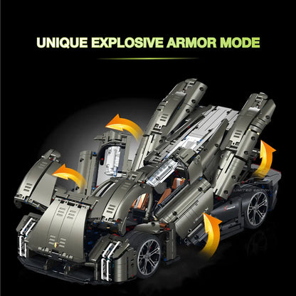 product details of GULY 10626 porsche mission x sports car building blocks set model car unqiue explosive armor mode