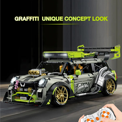 guly 10632 bmmini building blocks model toy car graffiti unique concept look