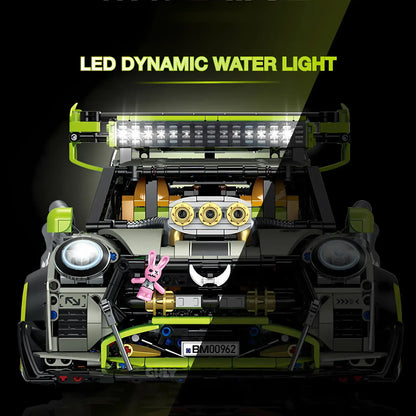 guly 10632 bmmini building blocks model toy car led dynamic water light