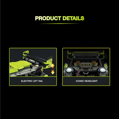 product details of guly 10632 bmmini building blocks model toy car electric lift tail and iconic headlight