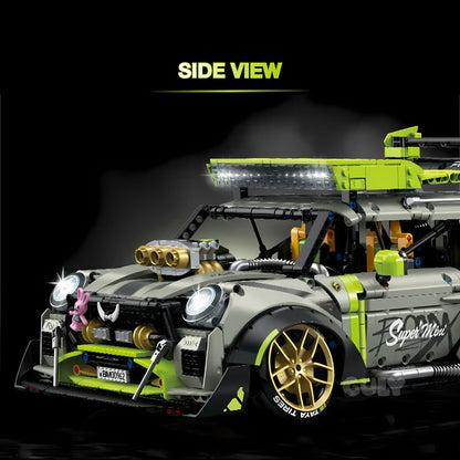 side view of guly 10632 bmmini building blocks model toy car