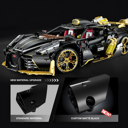 guly 10631 bujiadi heiyezhis w16 sports car building blocks set model car new material upgrade
