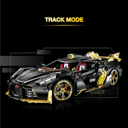 track mode of guly 10631 bujiadi heiyezhis w16 sports car building blocks set model car