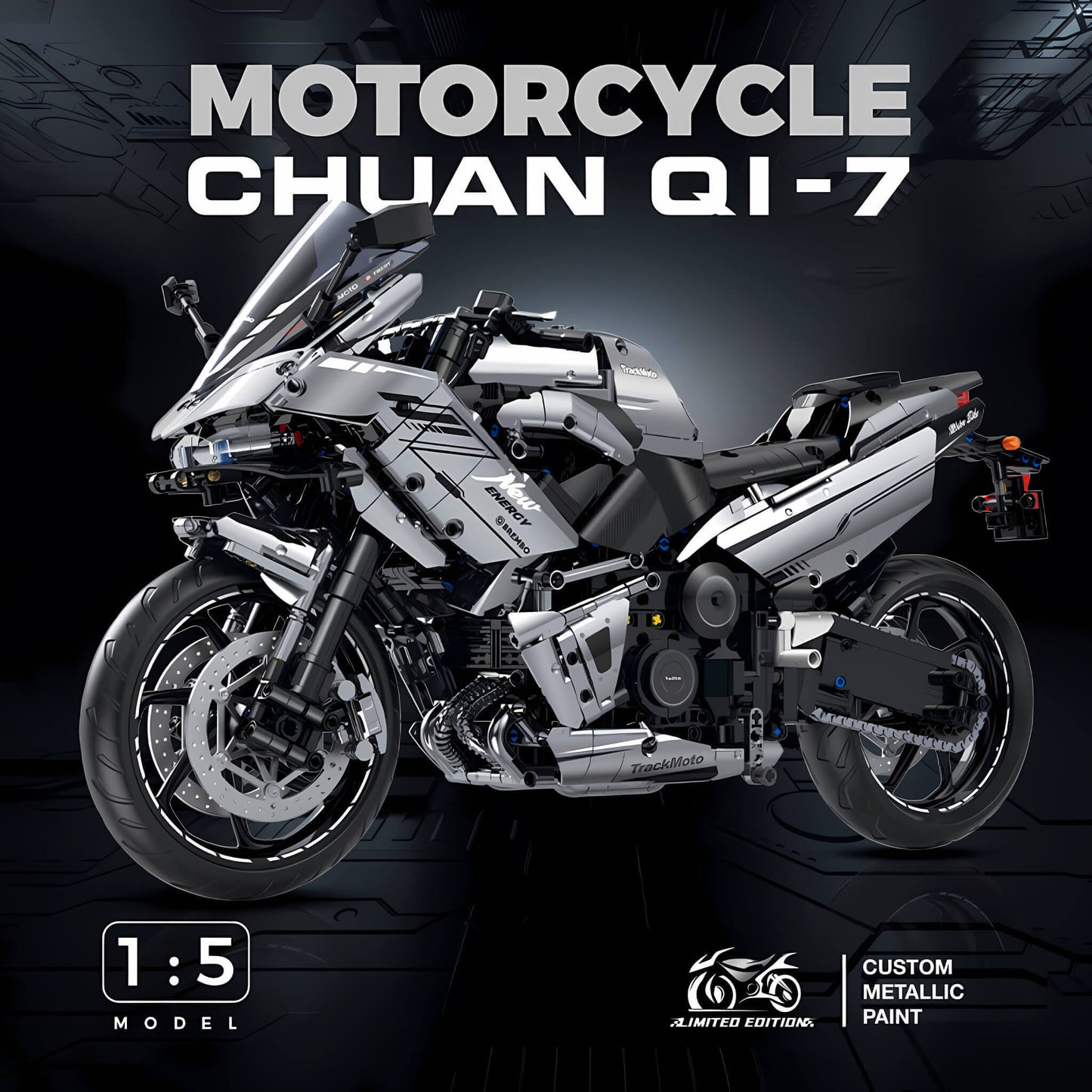 1:8 chuanqi 7 building blocks model toy motorcycle from guly 60525