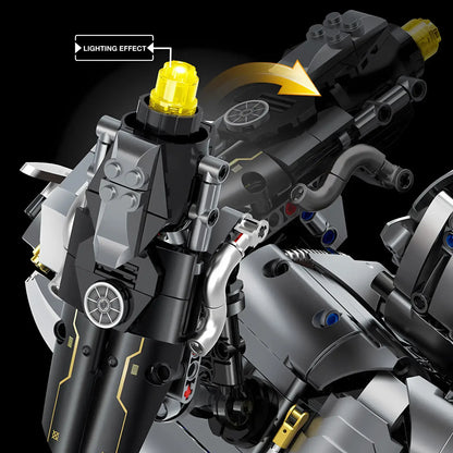 guly 80501 kingkong transform robot building blocks model toy mecha lighting effects