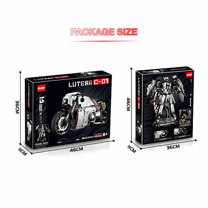 package size of guly 60520 lutesii c-01 building blocks model toy motorcyle