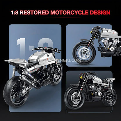 shuanggao 60545 halei xr1200 technic motorcycle building set model motorcycle steamline design