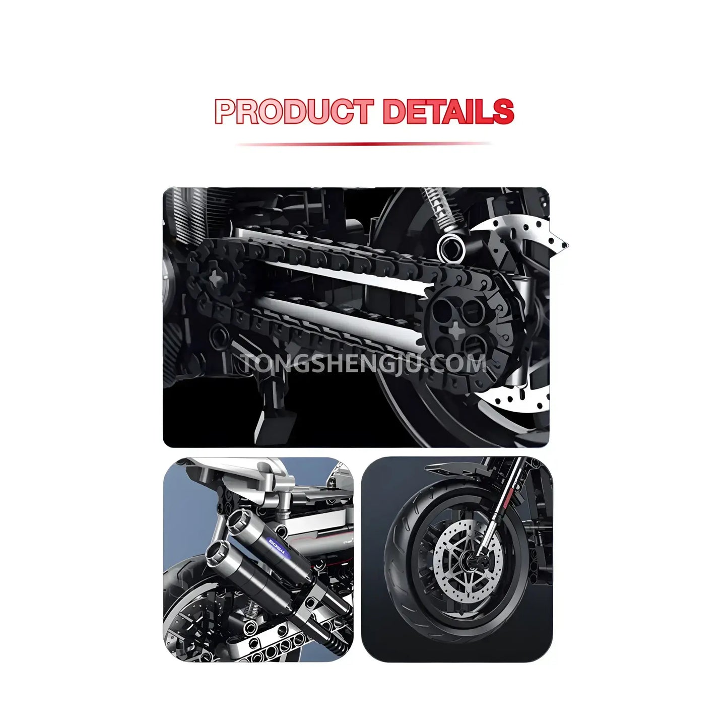 Tongshengju Halei XR1200 Technic Motorcycle Building Blocks Set For Adults & Kids (533 PCS)