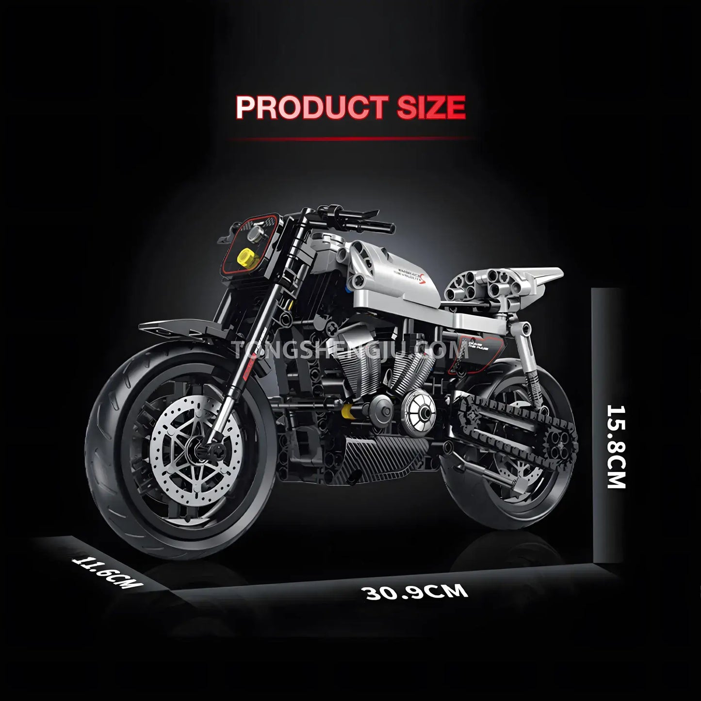 Tongshengju Halei XR1200 Technic Motorcycle Building Blocks Set For Adults & Kids (533 PCS)