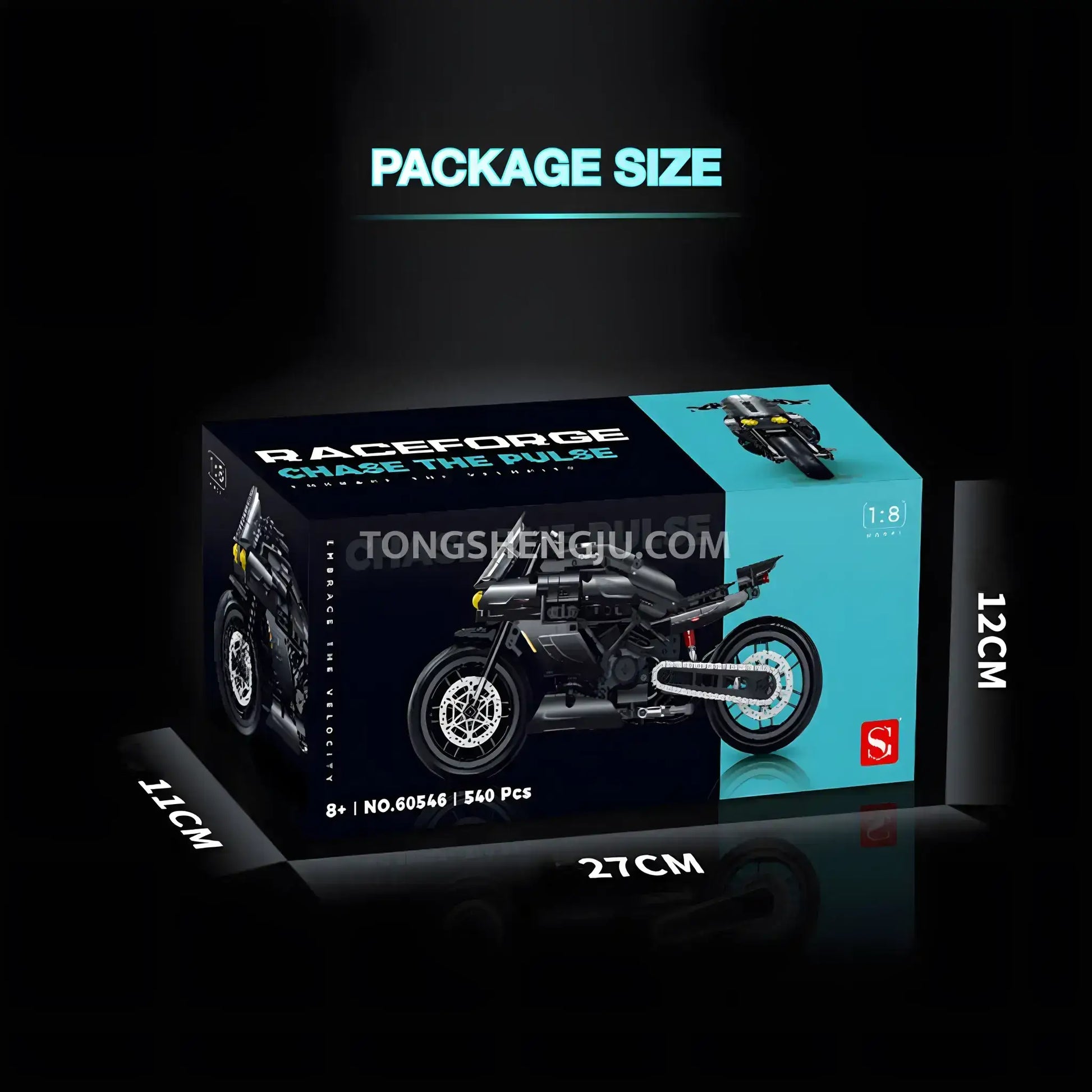 package size of guly shuanggao 60546 ducati diavel technic motorcycle building set model motorcycle