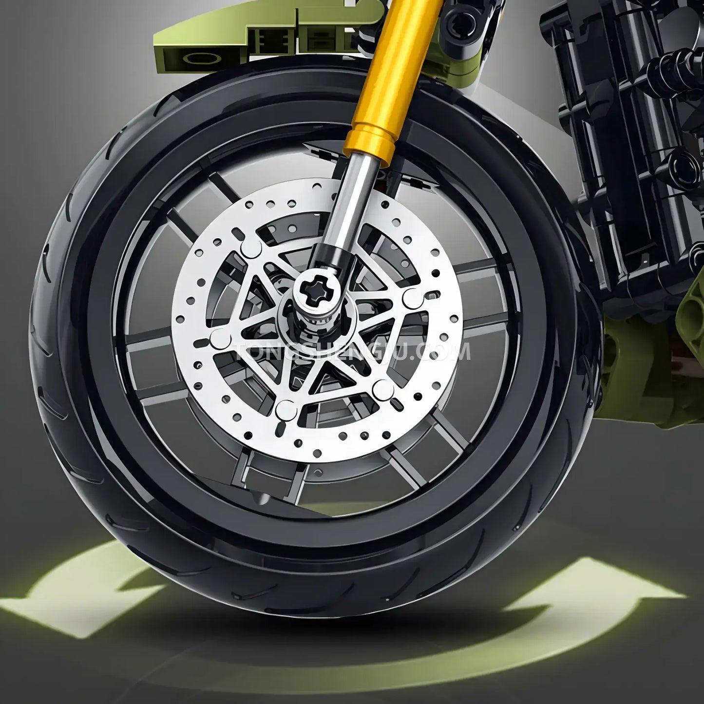 guly shuanggao 60547 ducati 848 technic motorcycle building set model motorcycle brake disc