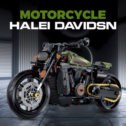 1:8 halei davidsn sporters building blocks model toy motorcycle from shuanggao 60514
