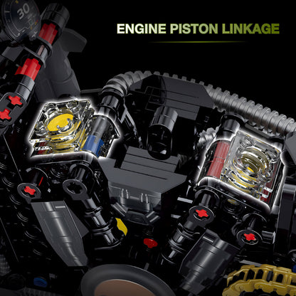shuanggao halei davidsn sportsters building blocks model toy motorcycle engine piston linkage
