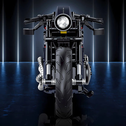 front view of shuanggao 60517 halei night luther technic motorcycle building blocks set