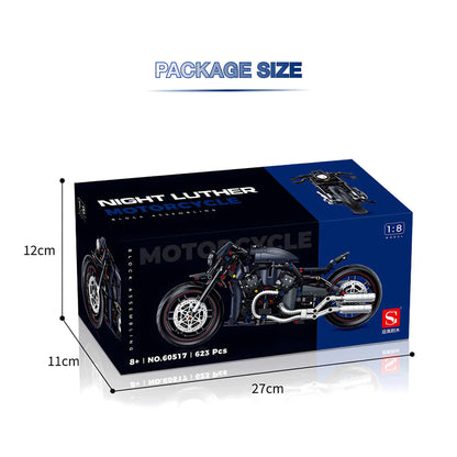 package size of shuanggao 60517 halei night luther technic motorcycle building blocks set