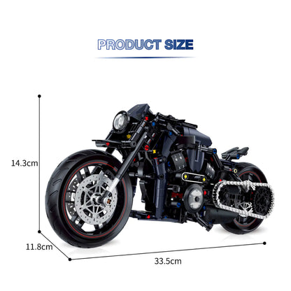 product size of shuanggao 60517 halei night luther technic motorcycle building blocks set