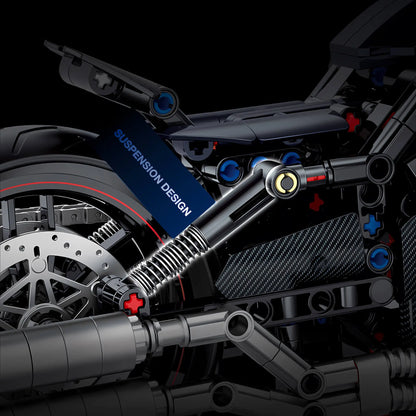 shuanggao 60517 halei night luther technic motorcycle building blocks set suspension design