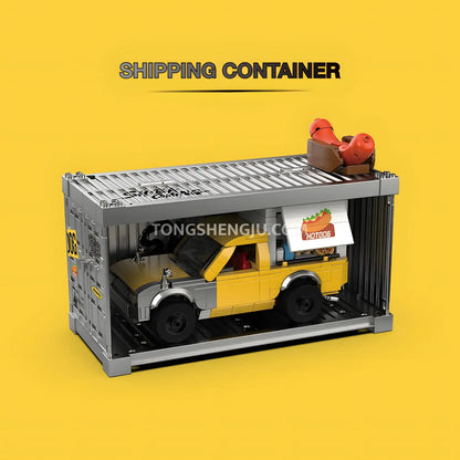 shipping container of happy build power build pb8858 shiba coming hotdoy truck car building set model car 