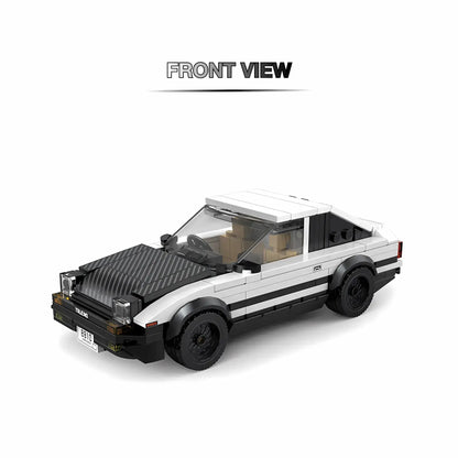 front view of happy build powerblock pb8810 toyota ae86 model car building blocks toy