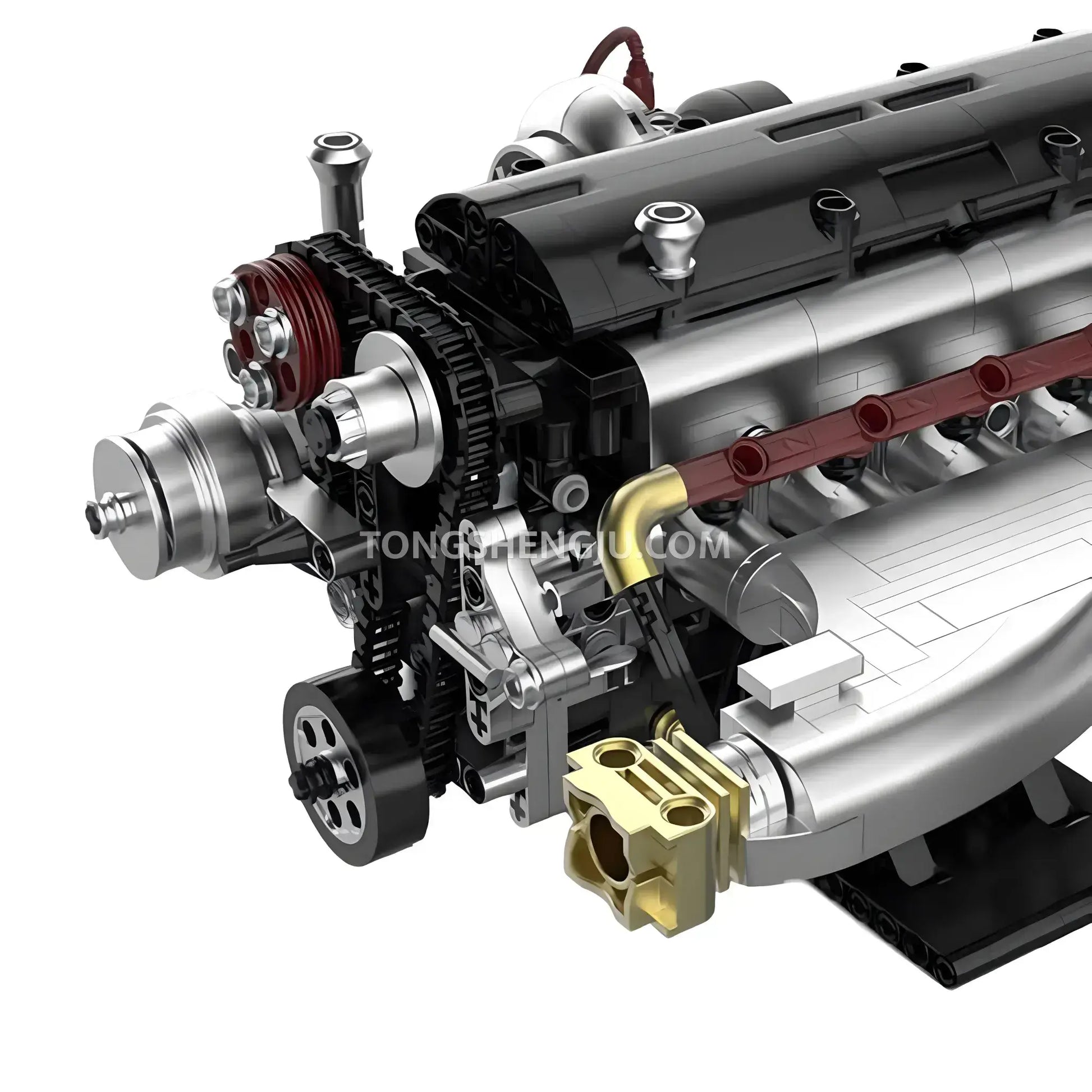 happybuild powerbuild pb8814 toyota sokun 2jz gte engine model technic building set chain