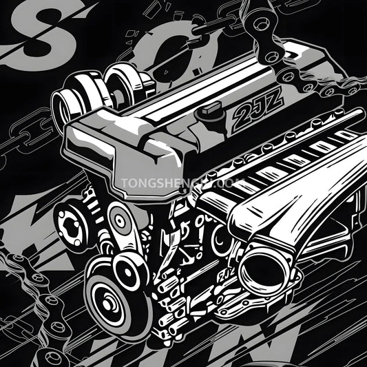 happybuild powerbuild pb8814 toyota sokun 2jz gte engine model technic building set compatible with lego technic series