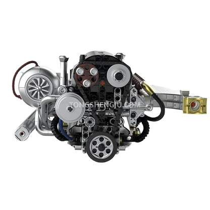 front view of happybuild powerbuild pb8814 toyota sokun 2jz gte engine model technic building set