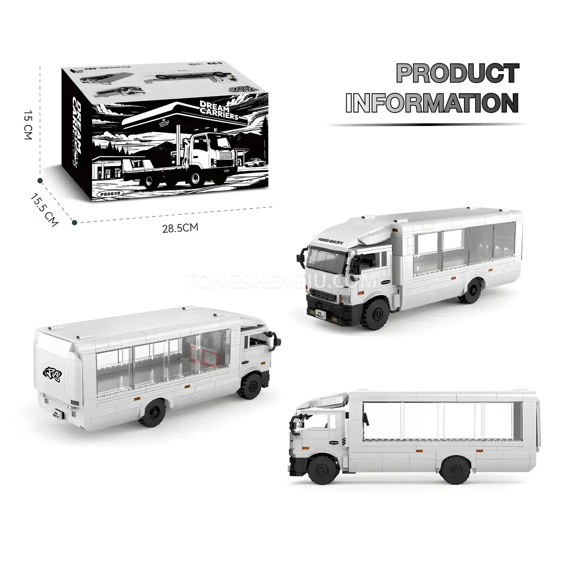 product information of happybuild powerbuild pb8837 f3 dream carriers car building set model car