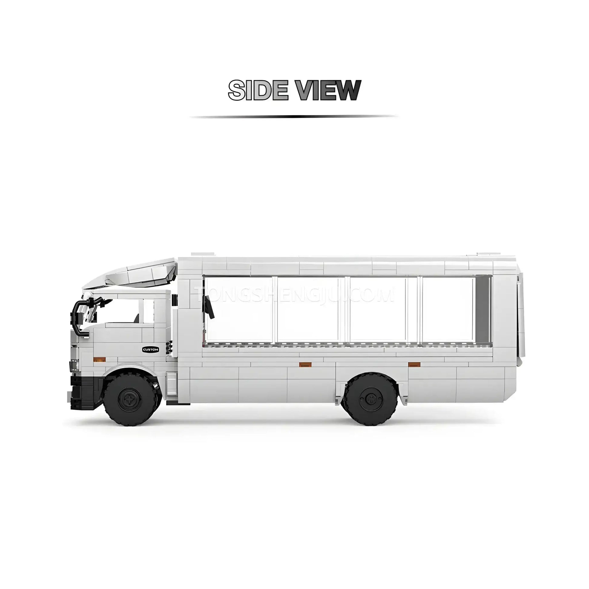 side view of happybuild powerbuild pb8837 f3 dream carriers car building set model car