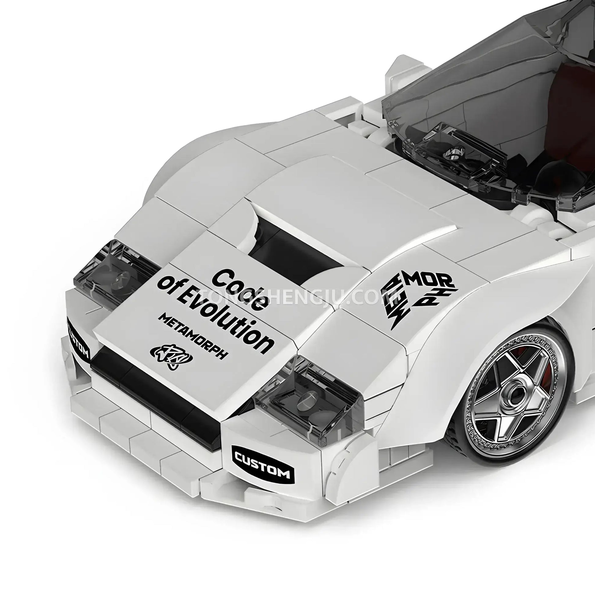 front car of happy build power build pb8844 falali f40 sprots car building set model car
