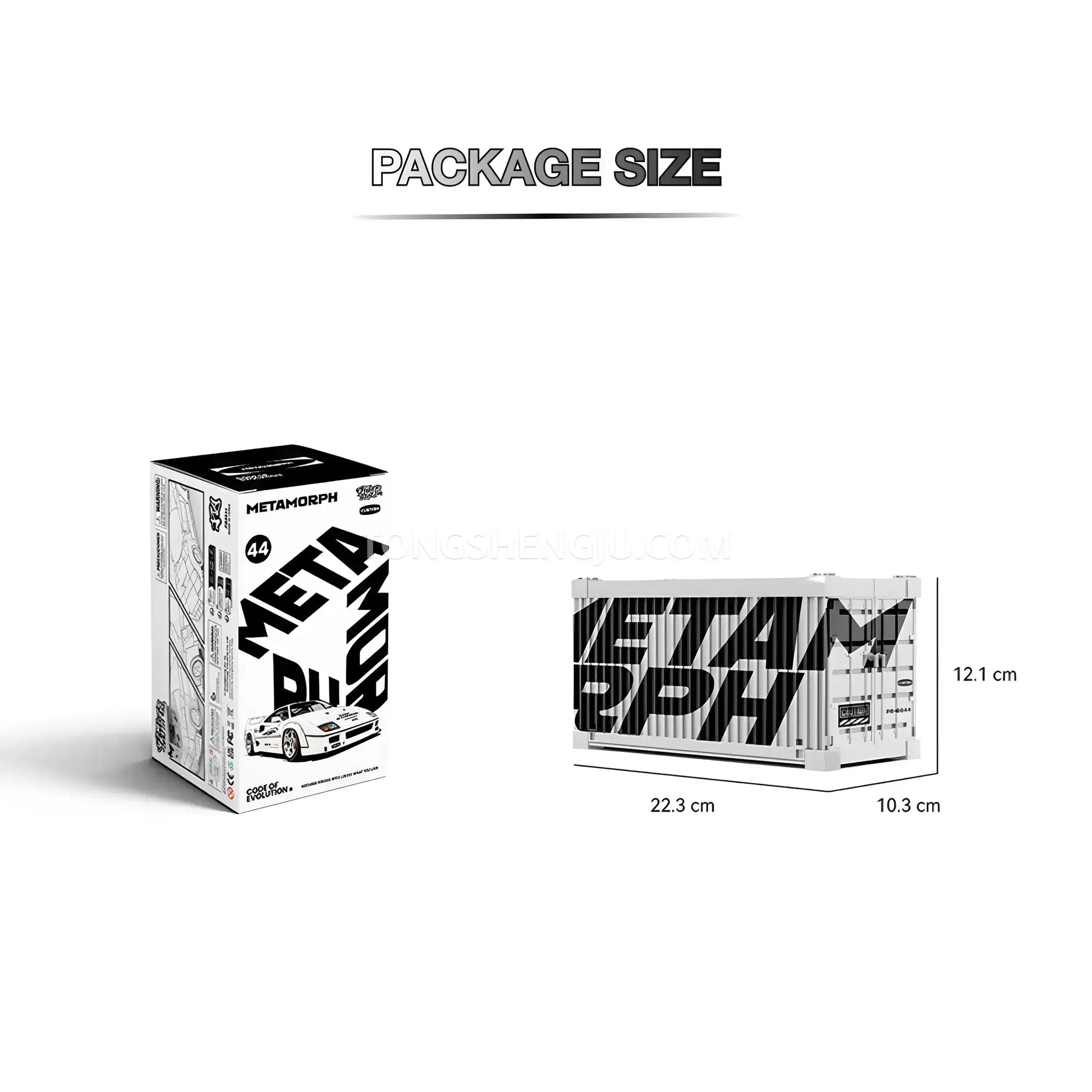 packge size of happy build power build pb8844 falali f40 sprots car building set model car