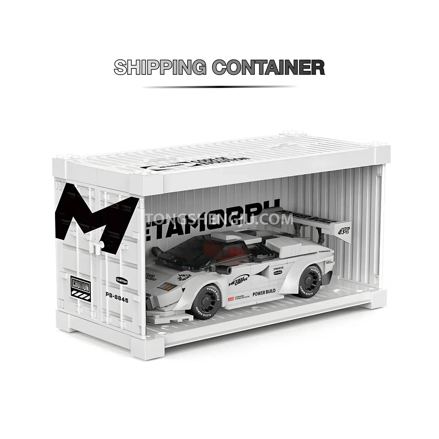 shipping container of happy build power build pb8845 lamborghini countach sprots car building set model car