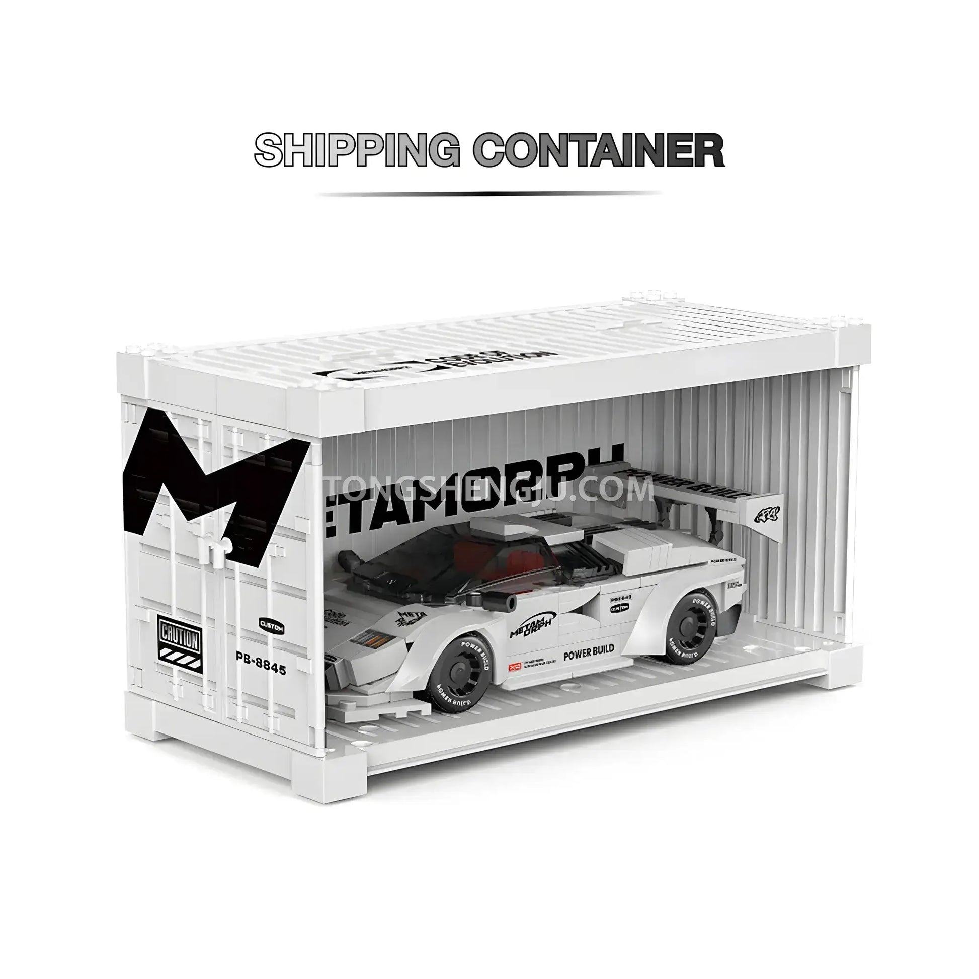 shipping container of happy build power build pb8845 lamborghini countach sprots car building set model car