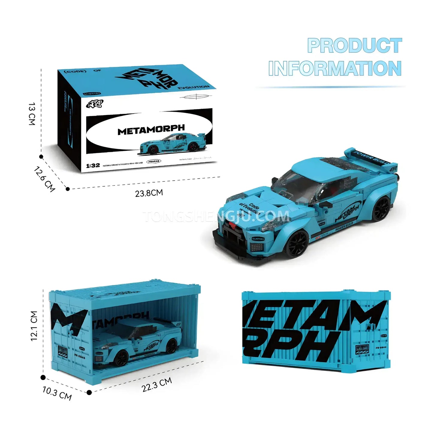 product information of happy build power build pb8846 nissan gtr sprots car building set model car