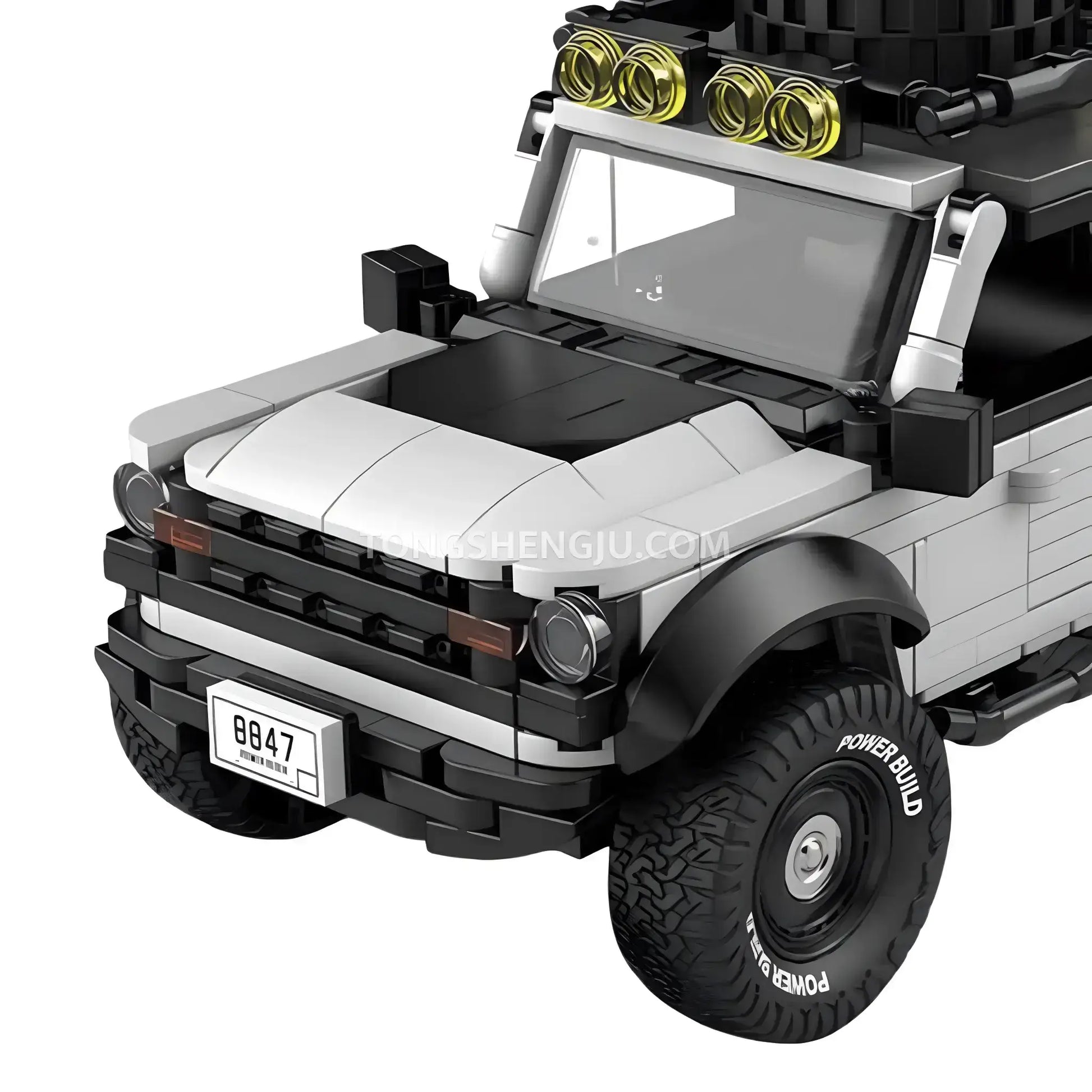 happy build power build pb8847 ford bronco off road car building set model car front car hood