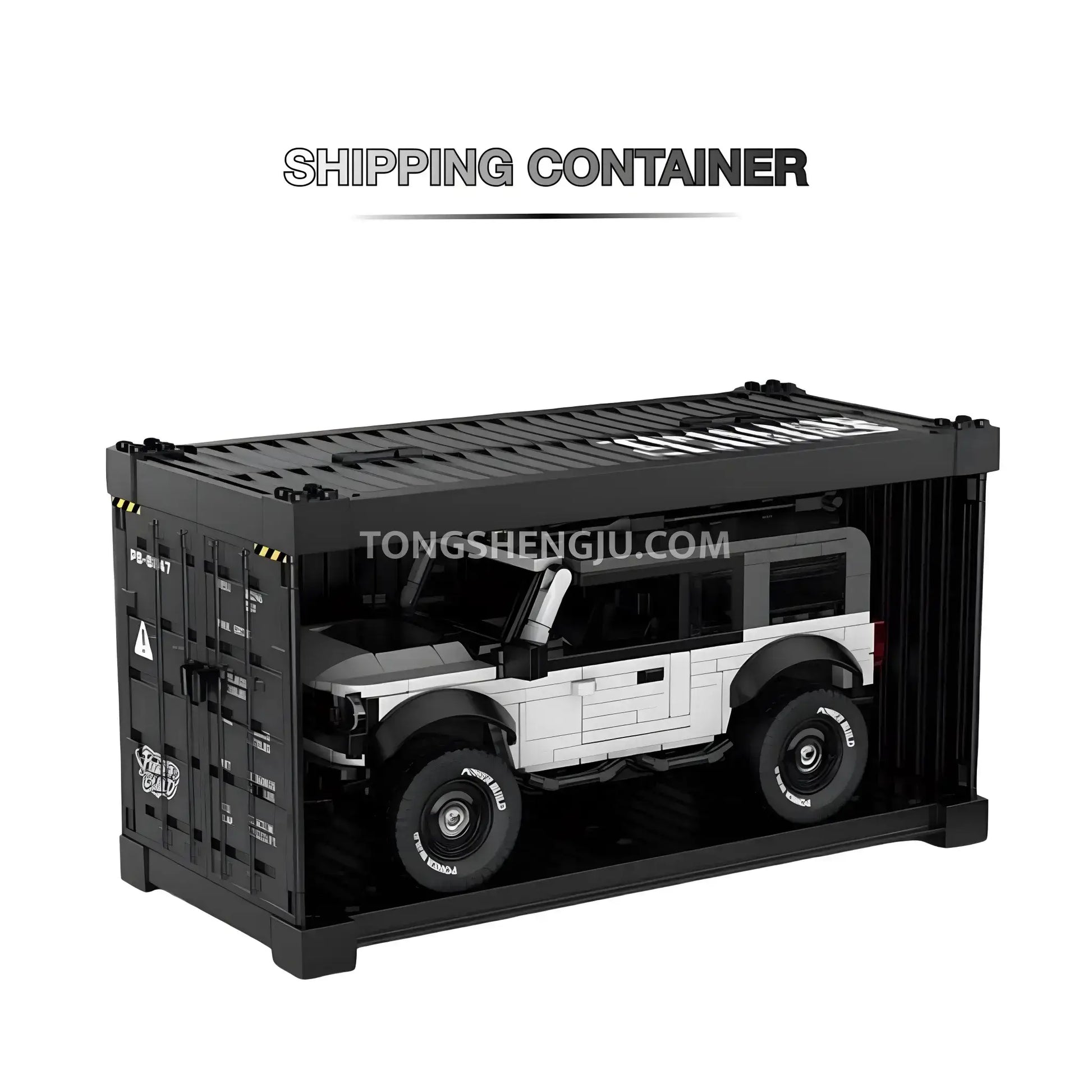 shipping container of happy build power build pb8847 ford bronco off road car building set model car
