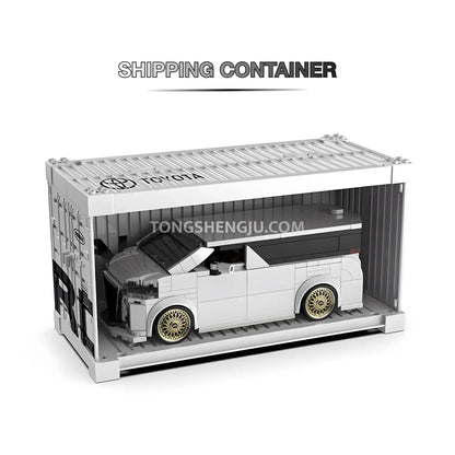 shipping container of happybuild powerbuild pb8848 toyota alphard car building set model car