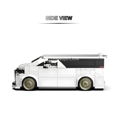 side view of happybuild powerbuild pb8848 toyota alphard car building set model car