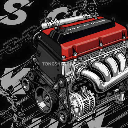 Tongshengju PowerBuild Sokun 4G63 Engine Model Car Building Blocks Set For Adults & Kids Collectible(1348PCS)