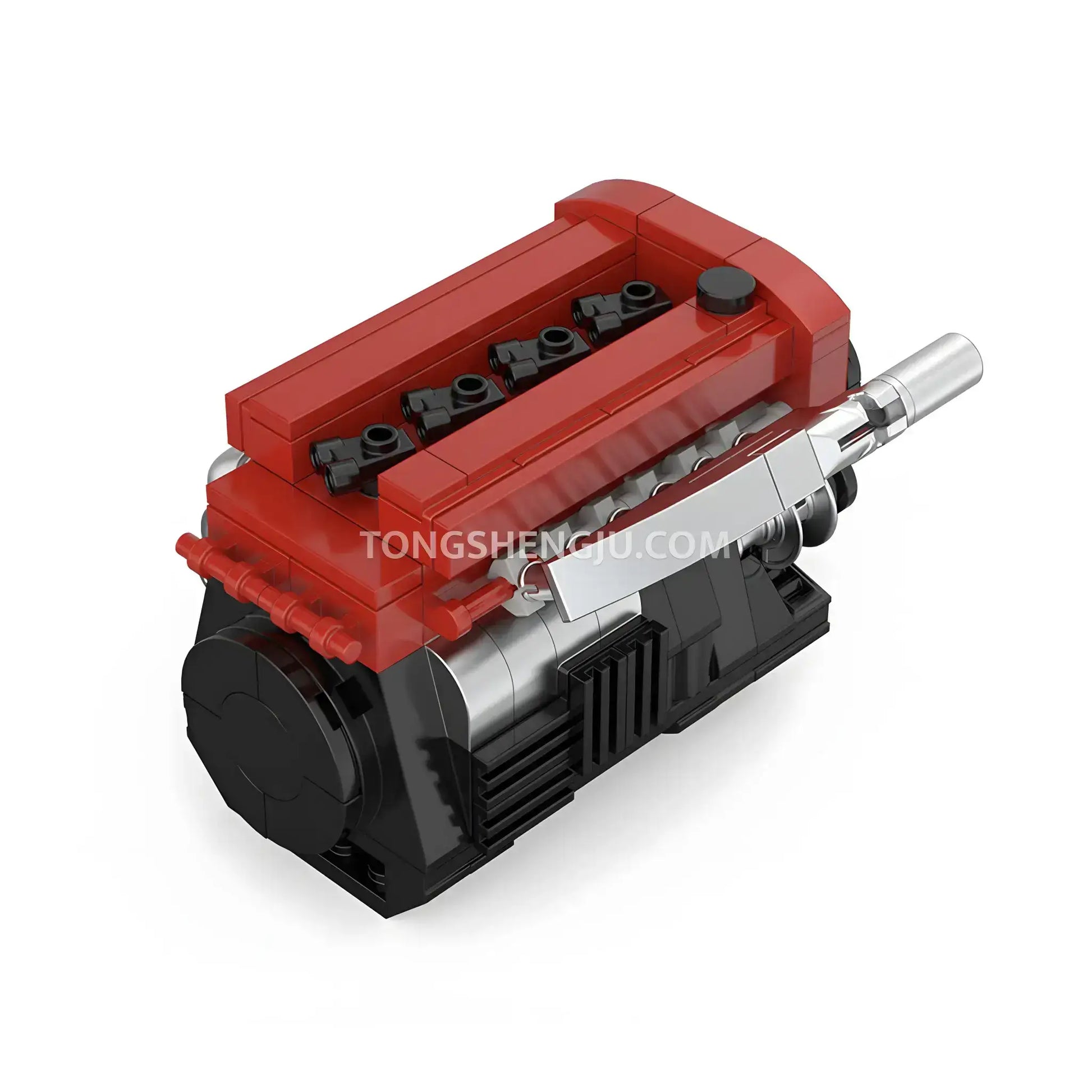 rear view of  happybuild powerbuild pb8869b sokun 4g63 mini engine model car bulding blocks set