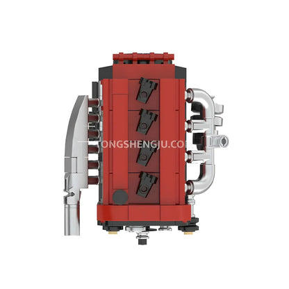 top view of happybuild powerbuild pb8869b sokun 4g63 mini engine model car bulding blocks set