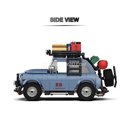 side view of happy build power build pb8859 shiba coming unlocking car building set model car 