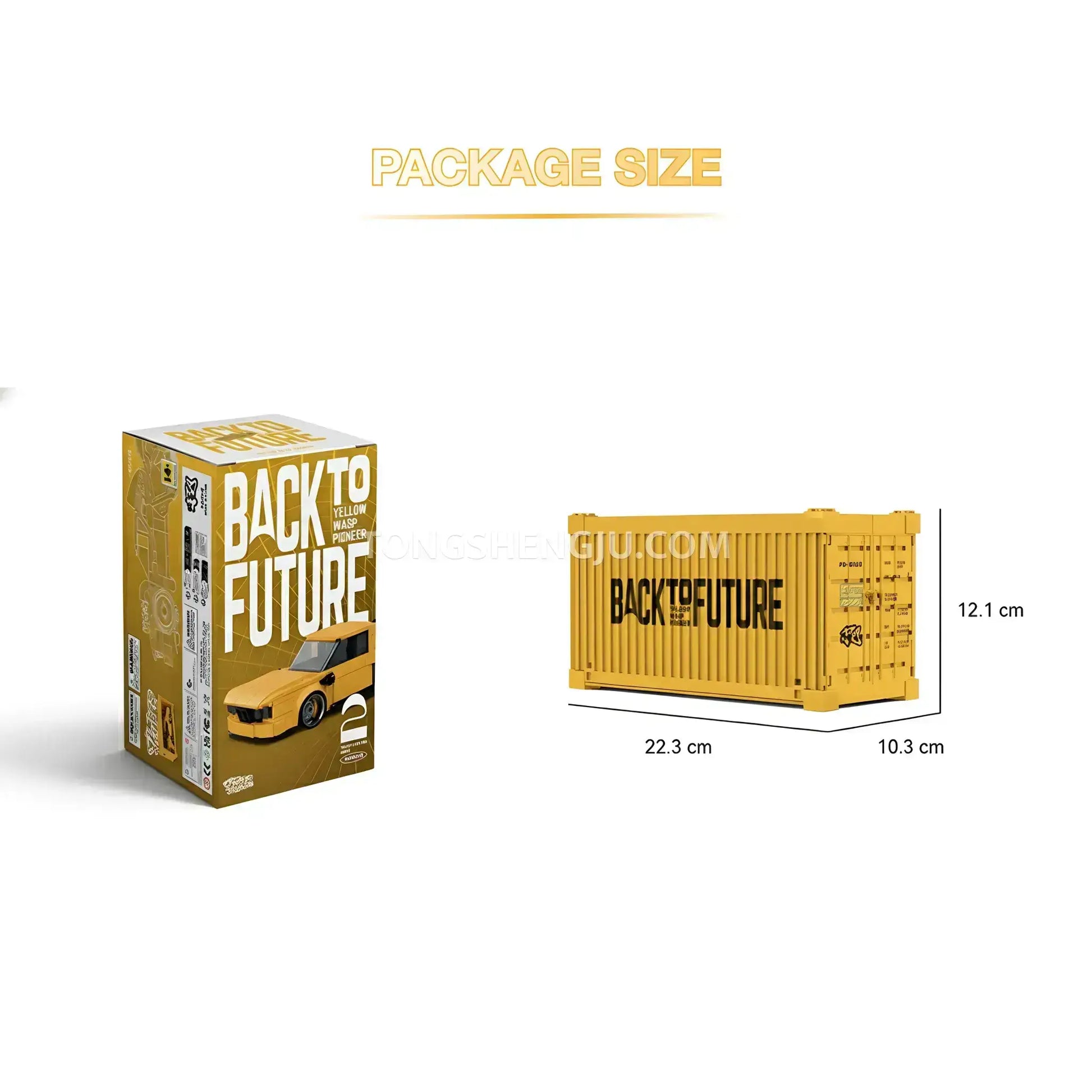 package size of happybuild powerbuild pb8826 2in1 yellow wasp pioneer car building set model car 