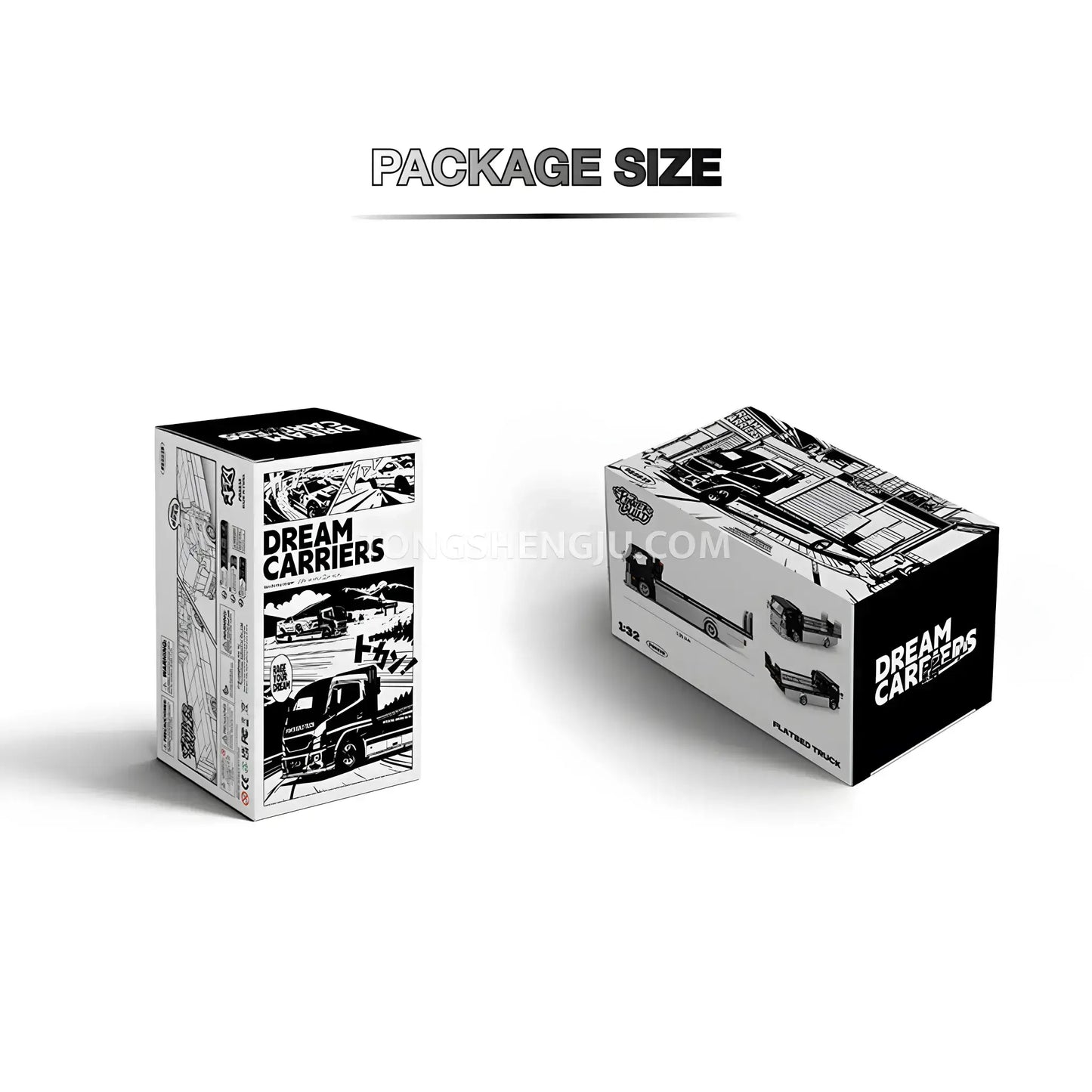 Tongshengju Classic Flatbed Trailer Truck Car Building Blocks Set For Adults & Kids Collectible (540PCS)