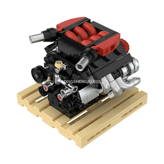 happybuild powerblock pb8869e sukon r35 vr38 mini engine model set compatible with lego speed champions series