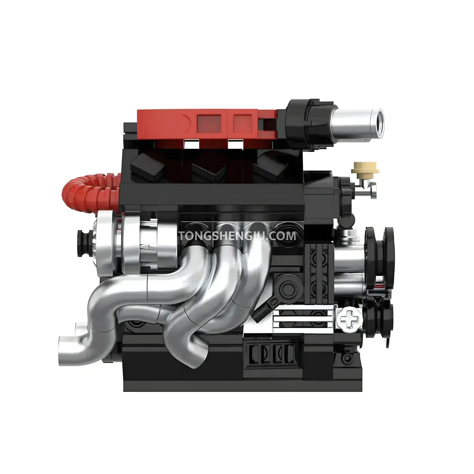 left view of happybuild powerblock pb8869e sukon r35 vr38 mini engine model set 